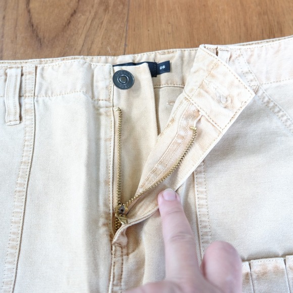 Hudson Denim Mini Skirt Women Sz 26 Yellow 100% Cotton Pocket Summer NWT - Picture 7 of 11